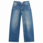 House Of Sunny Women's Low Rise Wide Leg Jeans in Blue Wash