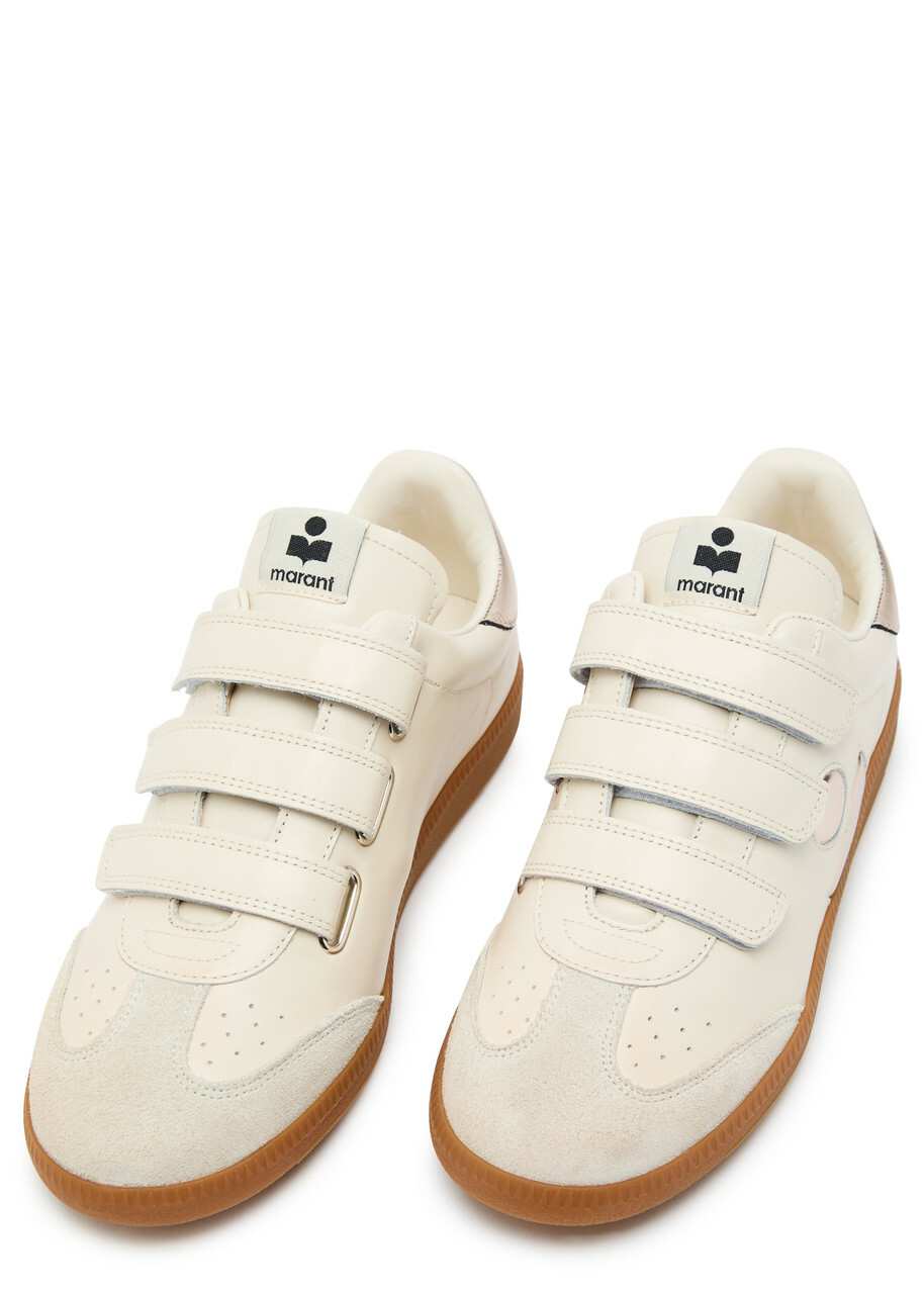 Isabel Marant Beth Panelled Suede and Leather Sneakers White