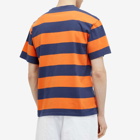 NoProblemo Men's Logo Stripe T-Shirt in Navy/Orange