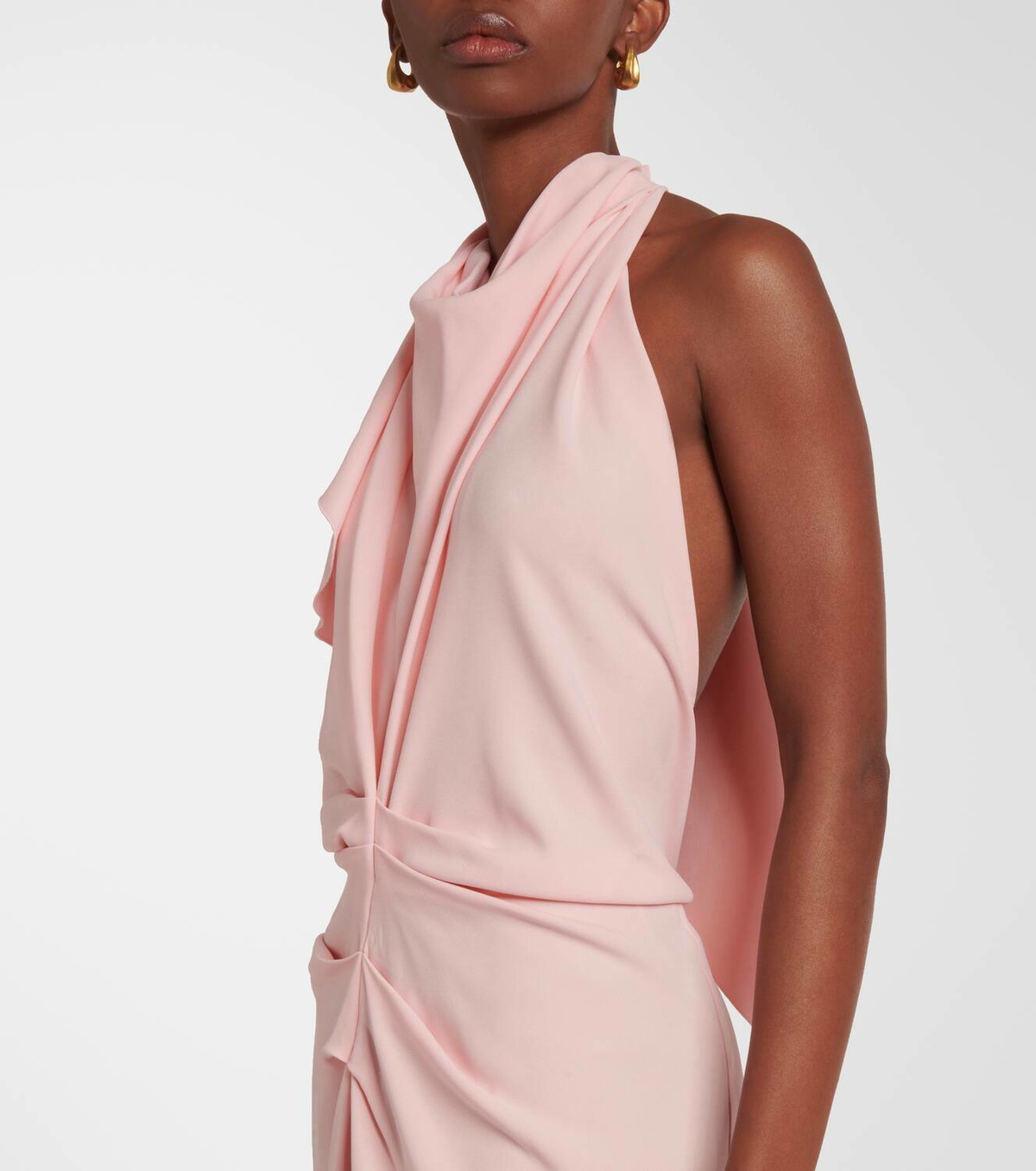 Victoria Beckham Scarf-detail open-back crêpe midi dress