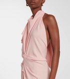 Victoria Beckham Scarf-detail open-back crêpe midi dress