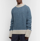 Jacquemus - Pierre Distressed Colour-Block Ribbed Merino Wool Sweater - Blue