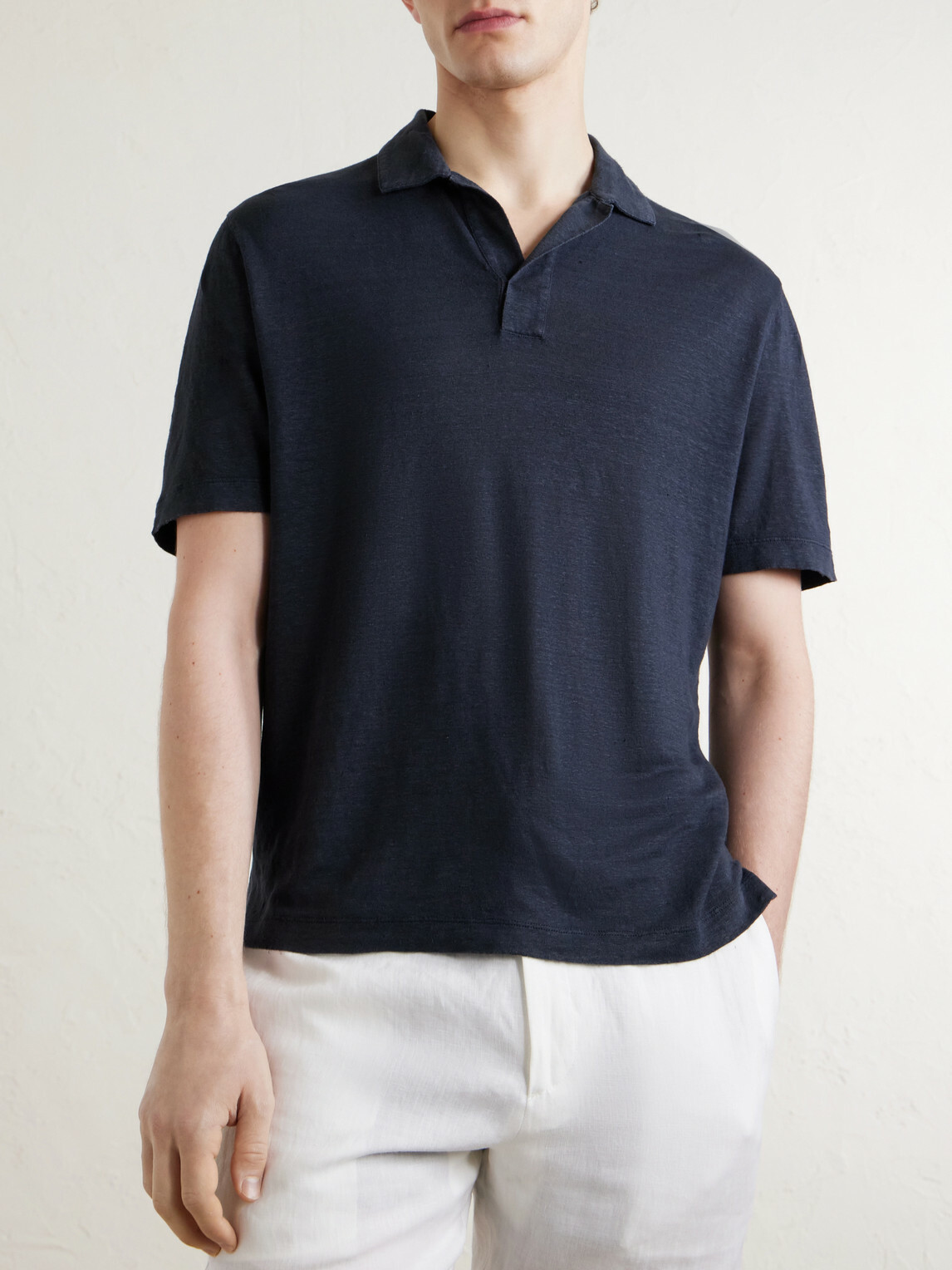 Canali - Linen Polo Shirt - Blue