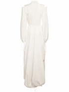 ROCHAS Ruched Cotton Poplin Midi Dress