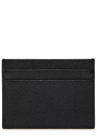Dolce & Gabbana Logo Pebbled Leather Card Holder - Black - One Size