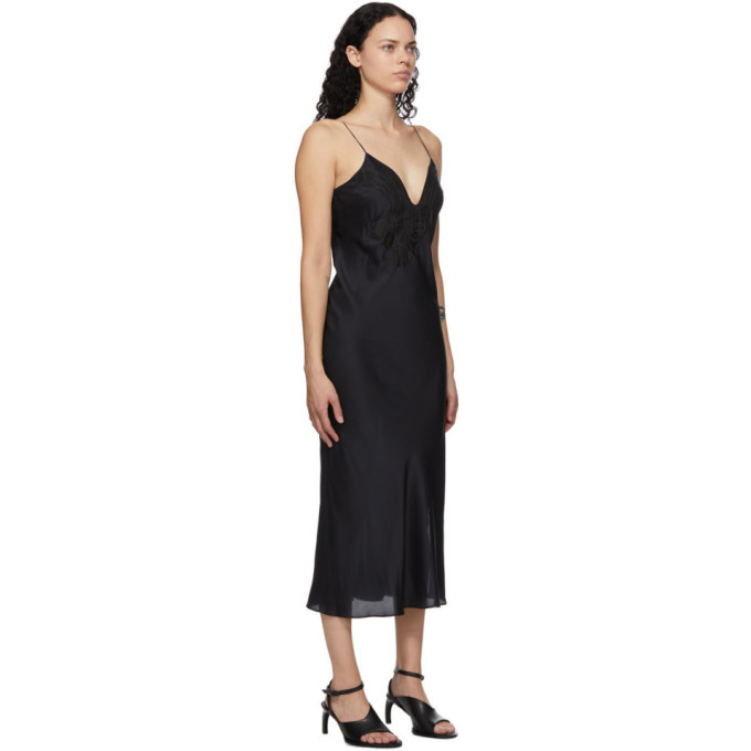 Mame Kurogouchi Black Embroidered Slip Dress Mame Kurogouchi