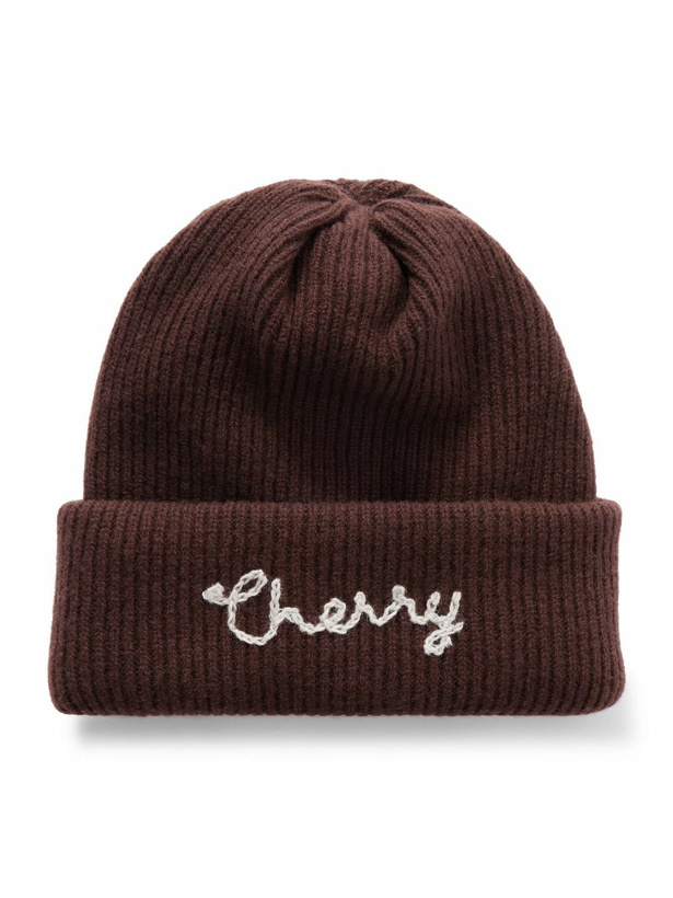 Photo: Cherry Los Angeles - Logo-Embroidered Ribbed Cashmere Beanie