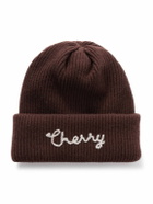 Cherry Los Angeles - Logo-Embroidered Ribbed Cashmere Beanie