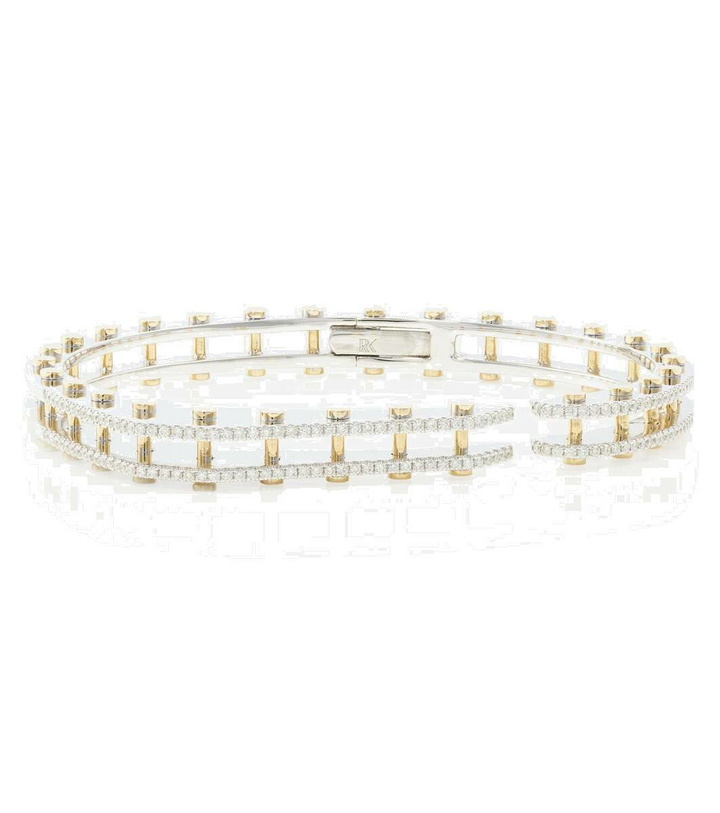 Photo: Rainbow K Cyborg 14kt yellow and white gold bracelet with diamonds