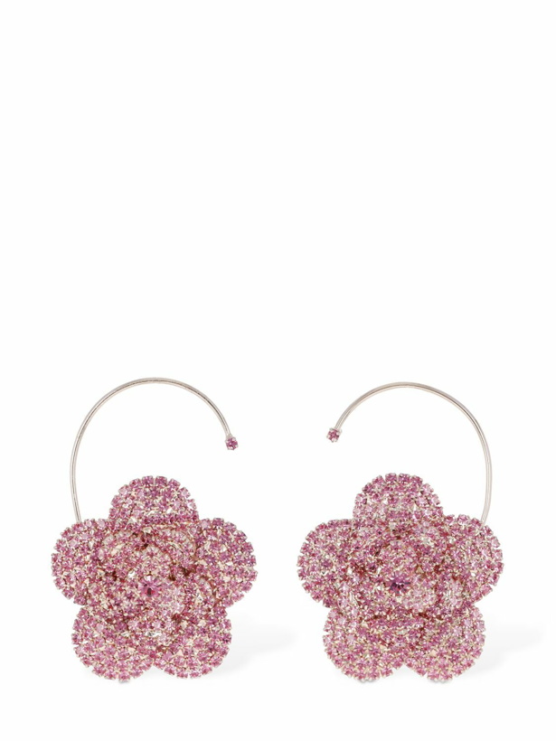 Photo: MAGDA BUTRYM - Pink Crystal Flower Earrings W/ Hook