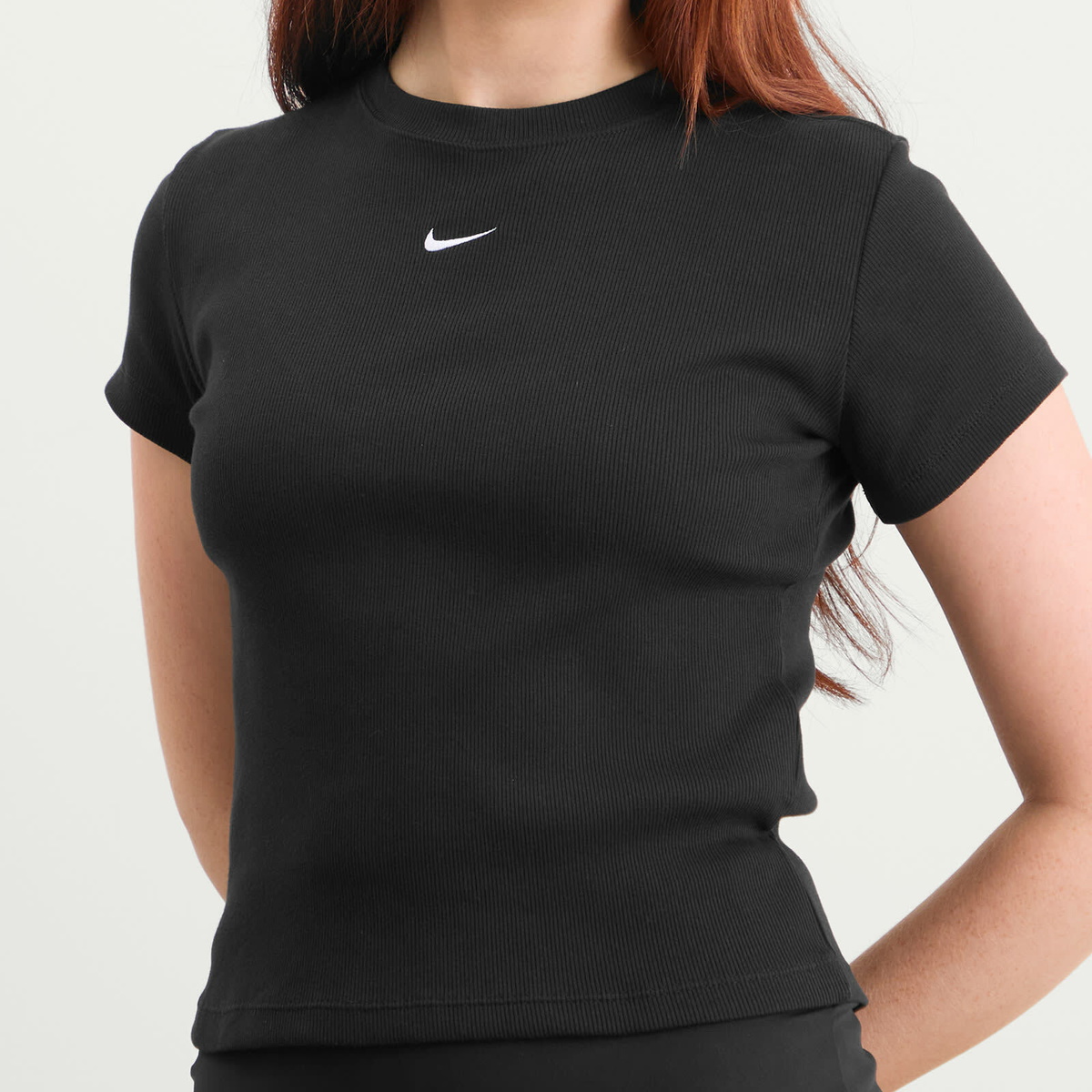 Nike Women's Tight Ribbed T-Shirt in Black