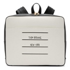 Thom Browne Black and White Paper Label Zip-Top Book Backpack