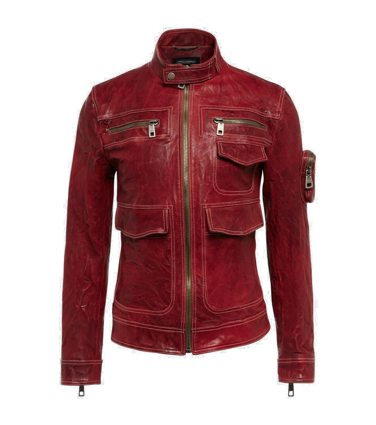 Dolce&Gabbana - Logo hooded leather jacket Dolce & Gabbana Dolce&Gabbana - Logo hooded leather jacket Dolce & Gabbana