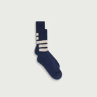 RoToTo Ribbed Crew Sock in Faded Blue/Ivory