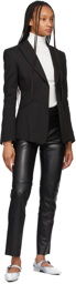 Totême Black Leather Straight Trousers