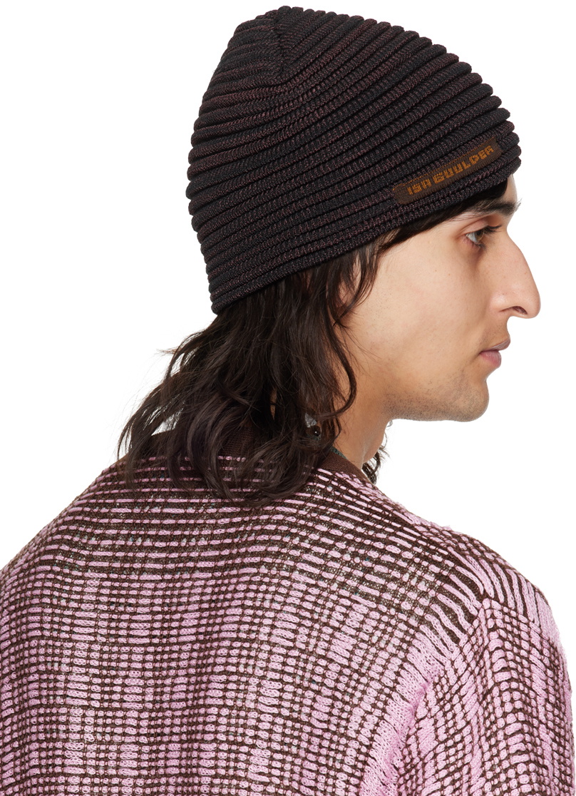 Isa Boulder SSENSE Exclusive Black & Brown Caterpillar Beanie Isa