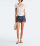 Dôen Greta embroidered lace cotton top