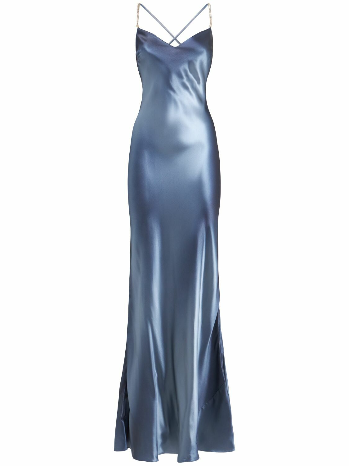 ワンピース Ralph Lauren SS25 SATIN LONG DRESS (211945782 003) Lauren Ralph Lauren Elzira Draped Ruffle One Shoulder Satin