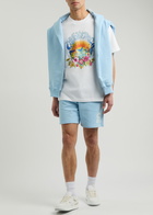 Casablanca Surf Trip Printed Cotton T-shirt White