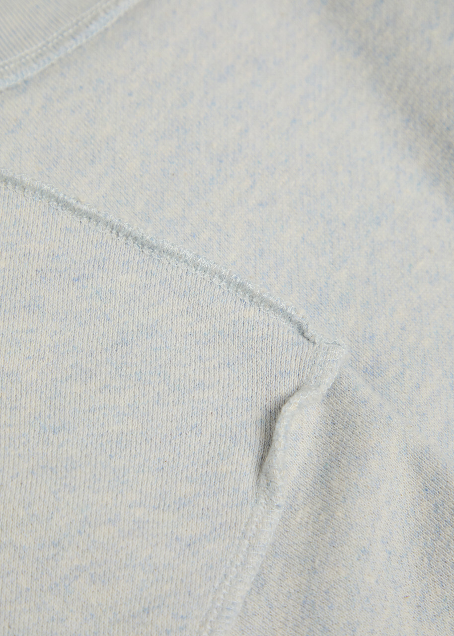 American Vintage Dantown Cropped Cotton Sweatshirt Light Blue