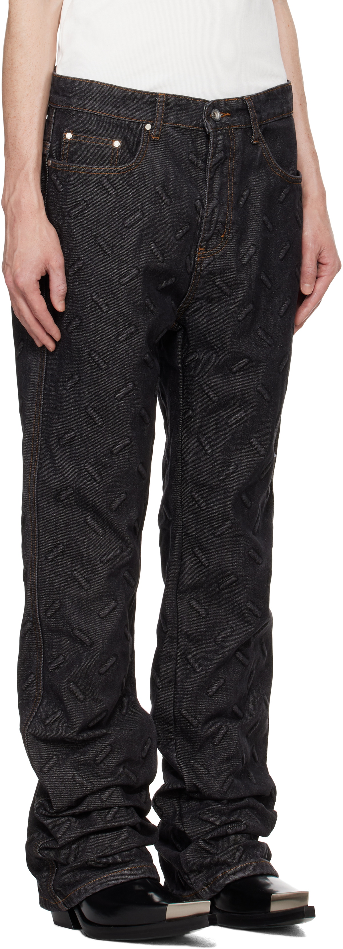Who Decides War Black Thread Plate Jeans