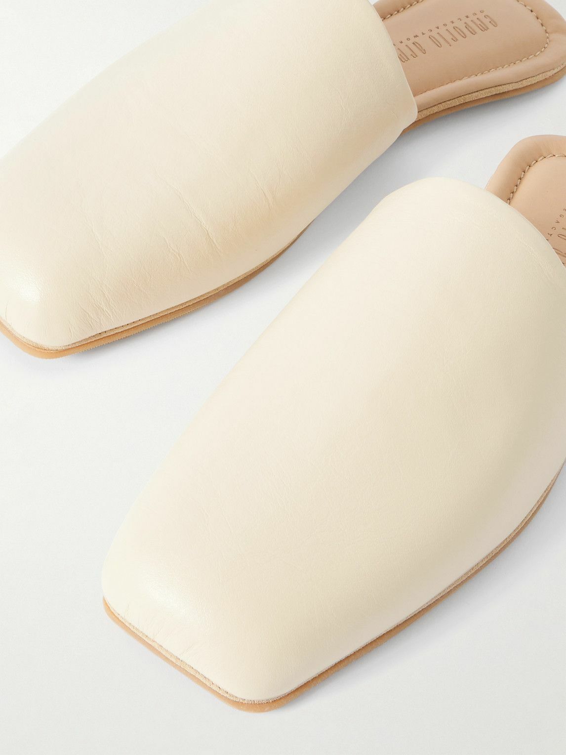 Our Legacy - Emporio Armani Cigarr Leather Slippers - Neutrals