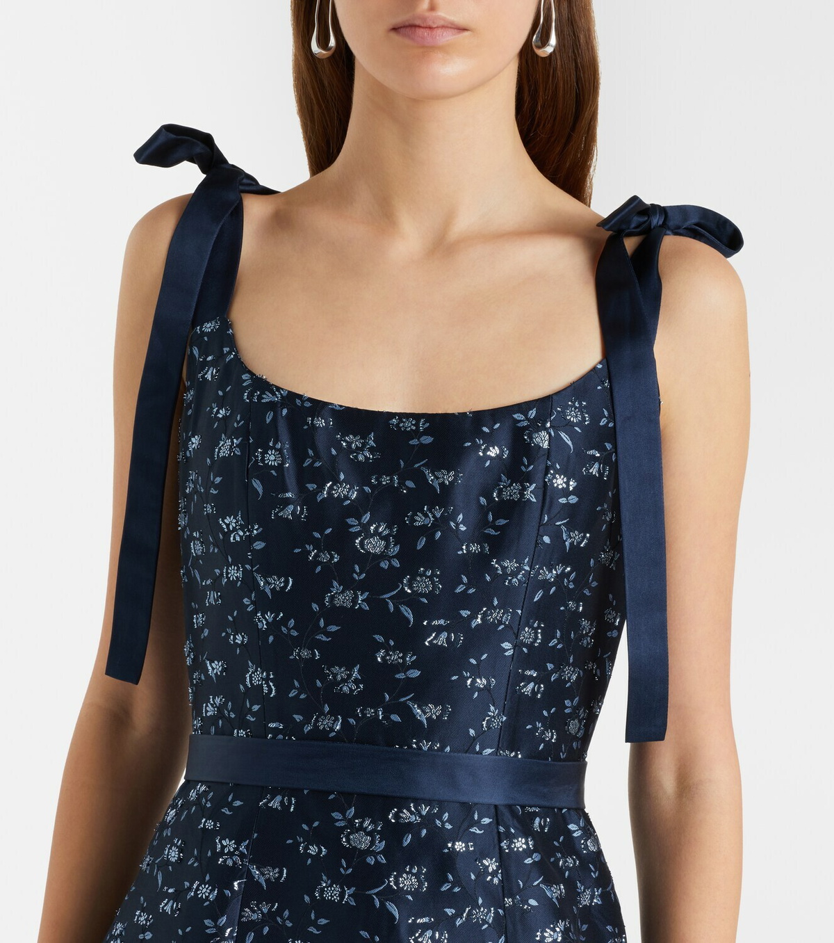 Markarian Acacia floral brocade corset dress