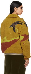 Conner Ives Khaki Recycled Fleece 1/2 Zip Sweater