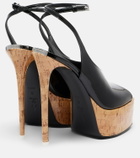 The Attico Ornella patent leather platform slingback pumps