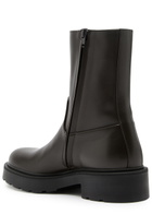 The Row Nobilis Chunky Leather Ankle Boots Brown