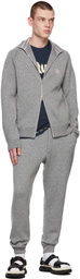 Alexander McQueen Grey Cashmere Zip-Up