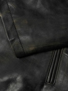 VETEMENTS - Distressed Leather Jacket - Black