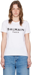 Balmain White 'Balmain Paris' T-Shirt