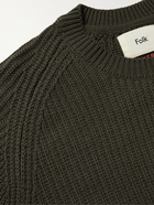 Folk - Patrice Ribbed Cotton and Wool-Blend Sweater - Green