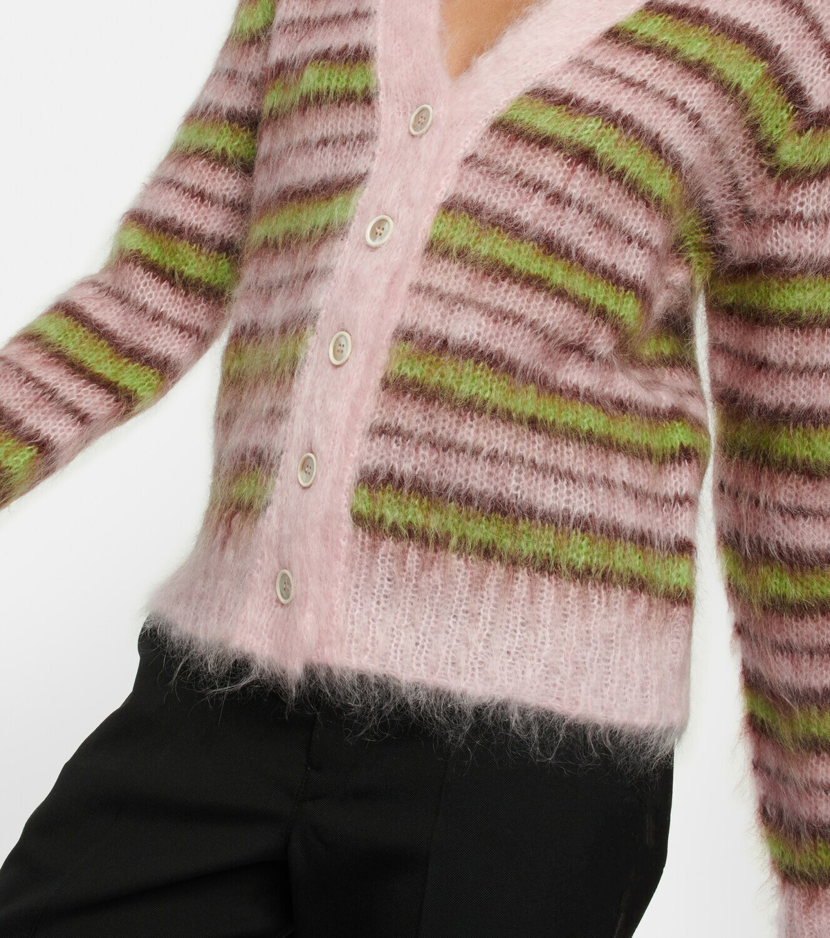 Marnie Mohair Mix Sleeveless Cardigan - Grey
