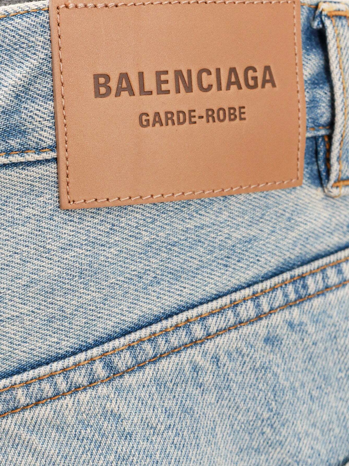 デニム・ジーパン BALENCIAGA Woman Jeans Blue 824300TSW71 4011 Women's Wide Leg Baggy Pants in Blue | Balenciaga US