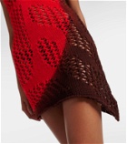 The Attico Printed cotton crochet minidress