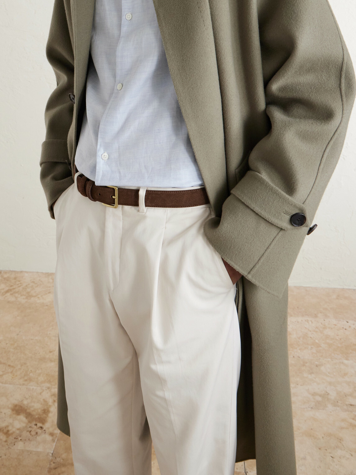 Mr P. - 3cm Suede Belt - Brown