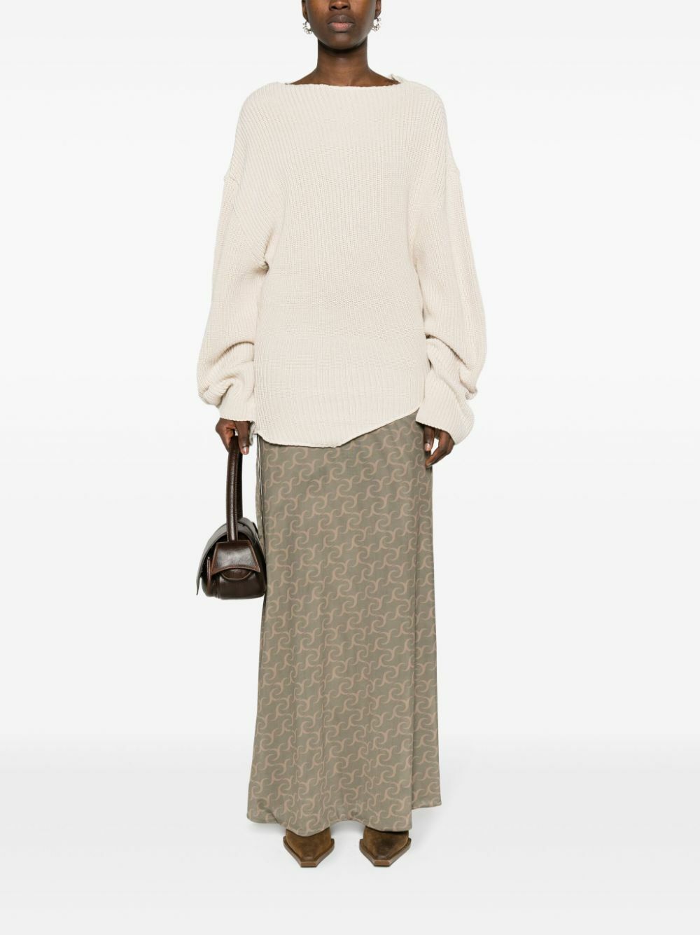 Jade Cropper White Asymmetric Organic Cotton Jumper