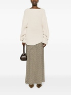Jade Cropper White Asymmetric Organic Cotton Jumper