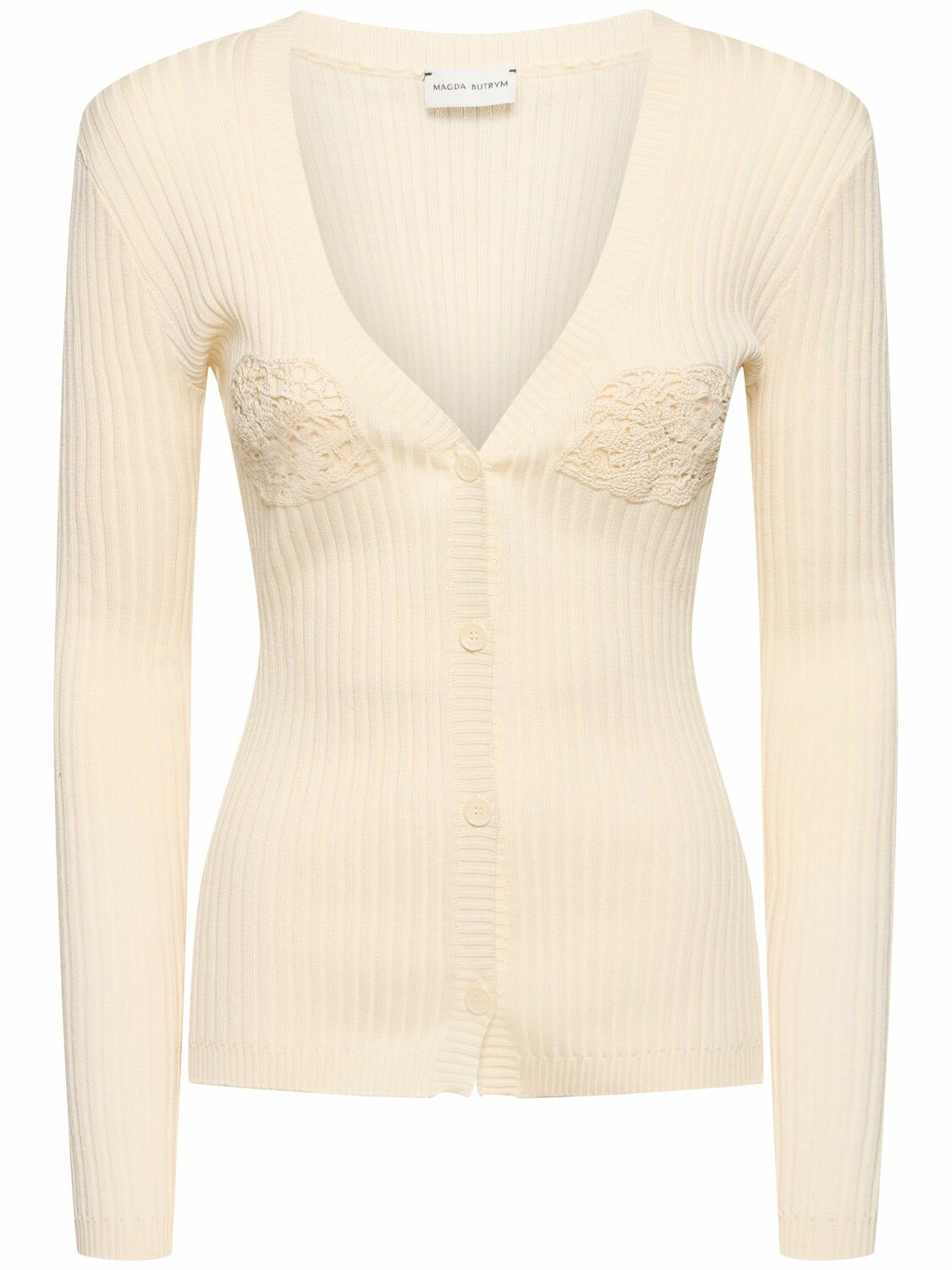 MAGDA BUTRYM Embroidered Cotton Knit Cardigan