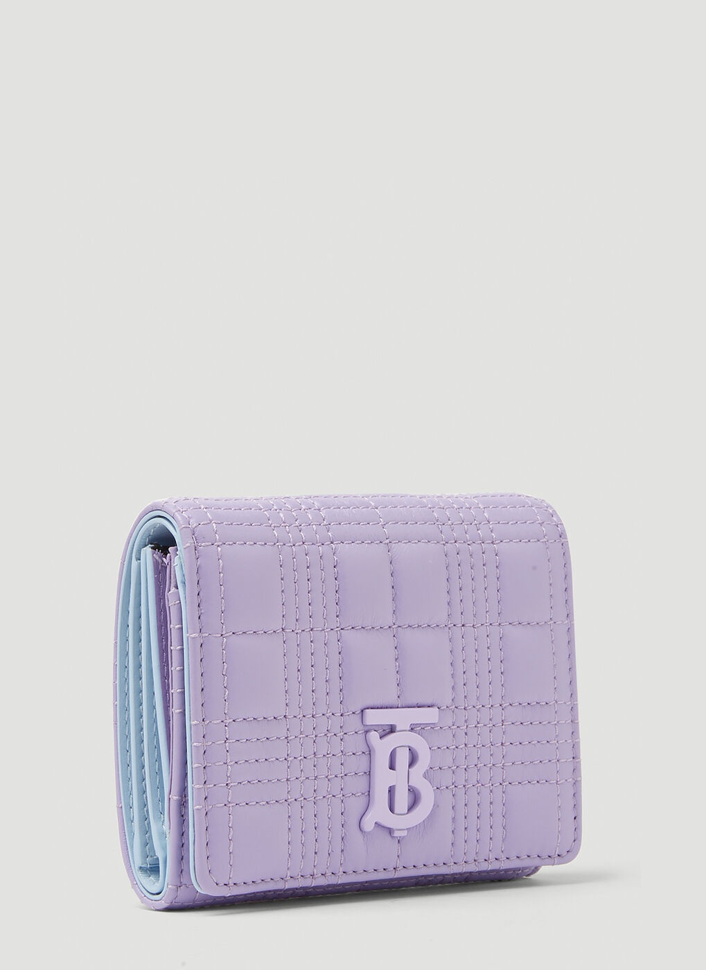 Burberry Leather Folding Card Case Purple