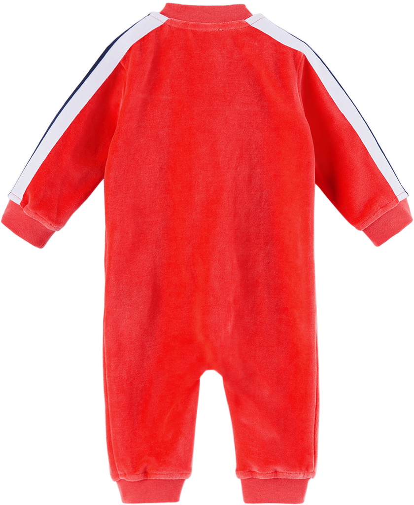 Palm Angels Baby Red Stripe Trim Jumpsuit