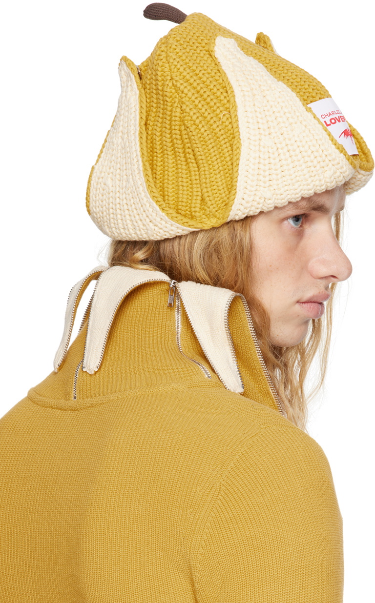 帽子 CHARLES JEFFREY LOVERBOY BANANA BEANIE Charles Jeffrey LOVERBOY Yellow Chunky Banana Beanie Charles