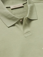 FEAR OF GOD ESSENTIALS - Logo-Flocked Cotton-Jersey Polo Shirt - Green