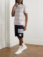 Thom Browne - Logo-Appliquéd Striped Cotton-Jersey T-Shirt - Multi