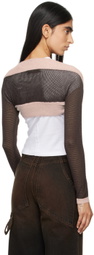 Eckhaus Latta Brown & Pink Twyla Shrug Cardigan