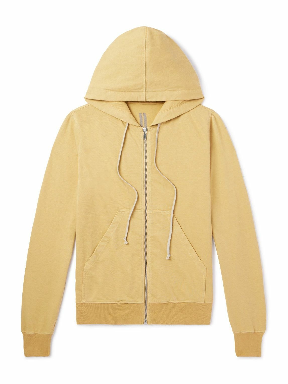 Photo: DRKSHDW by Rick Owens - Jason Cotton-Jersey Zip-Up Hoodie - Yellow