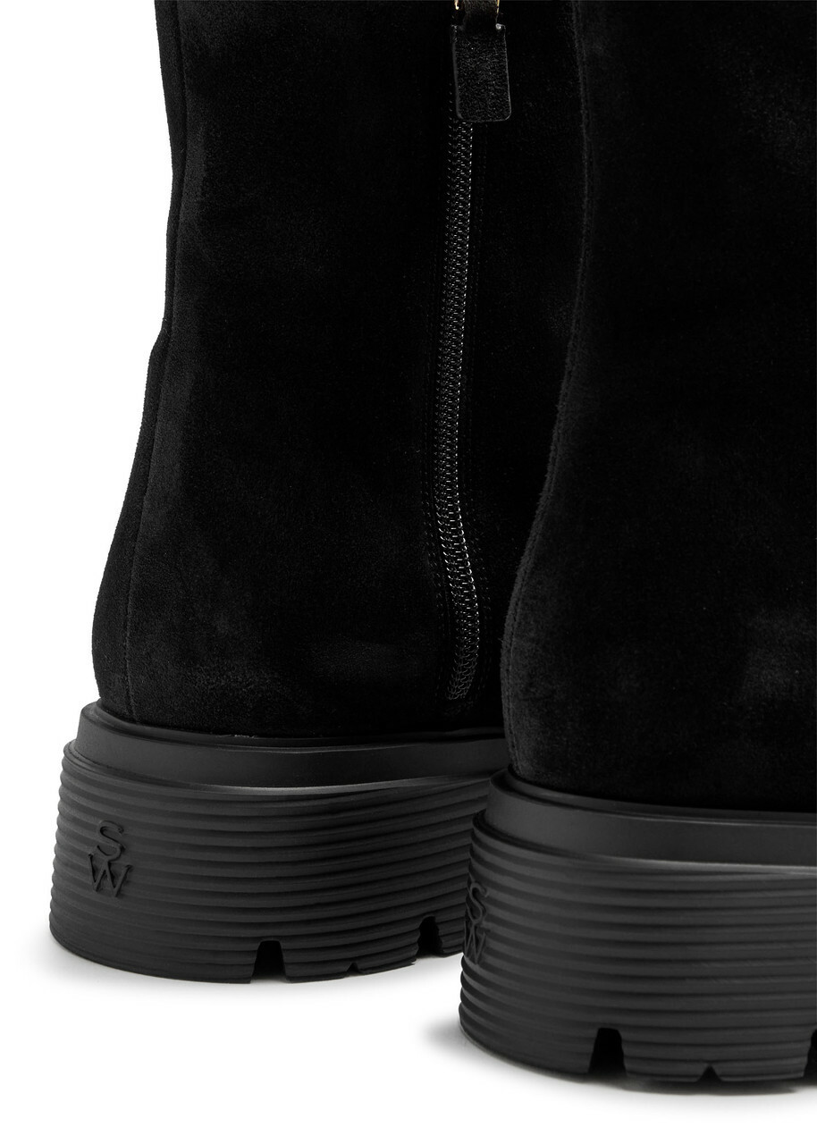 Stuart Weitzman Hudson Suede Chelsea Boots Black