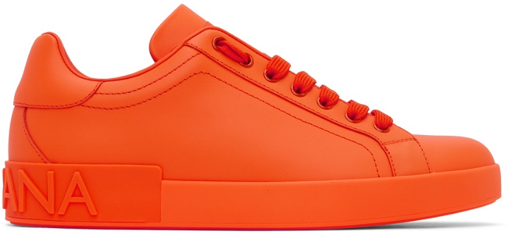 Photo: Dolce & Gabbana Orange Portofino Sneakers